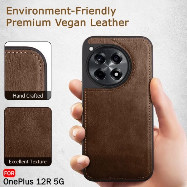 leather finish back cover case for oneplus 12r 5g 2